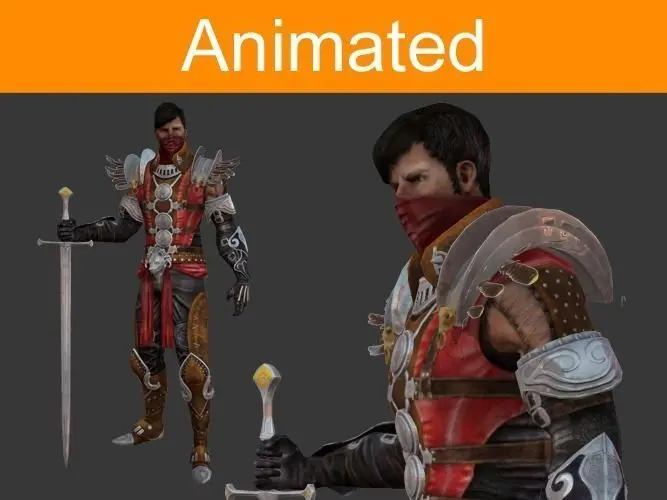 Character Warrior Low-poly 3D model
