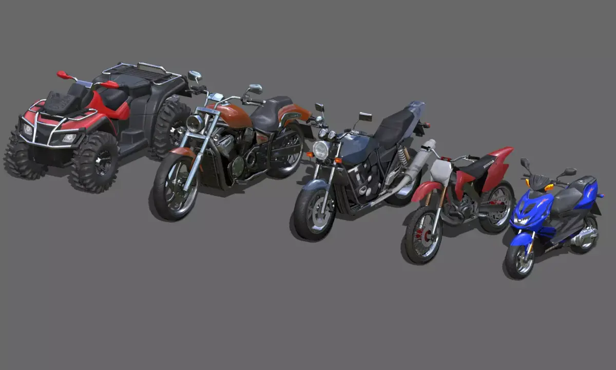 Motorbikes Pack Low-poly 3D model