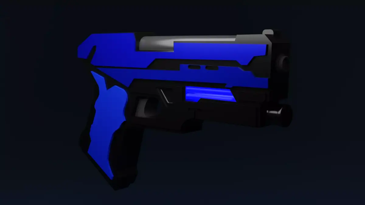 Game Ready Stylised Rigged Sci-Fi Pistol Gun Low-poly 3D model