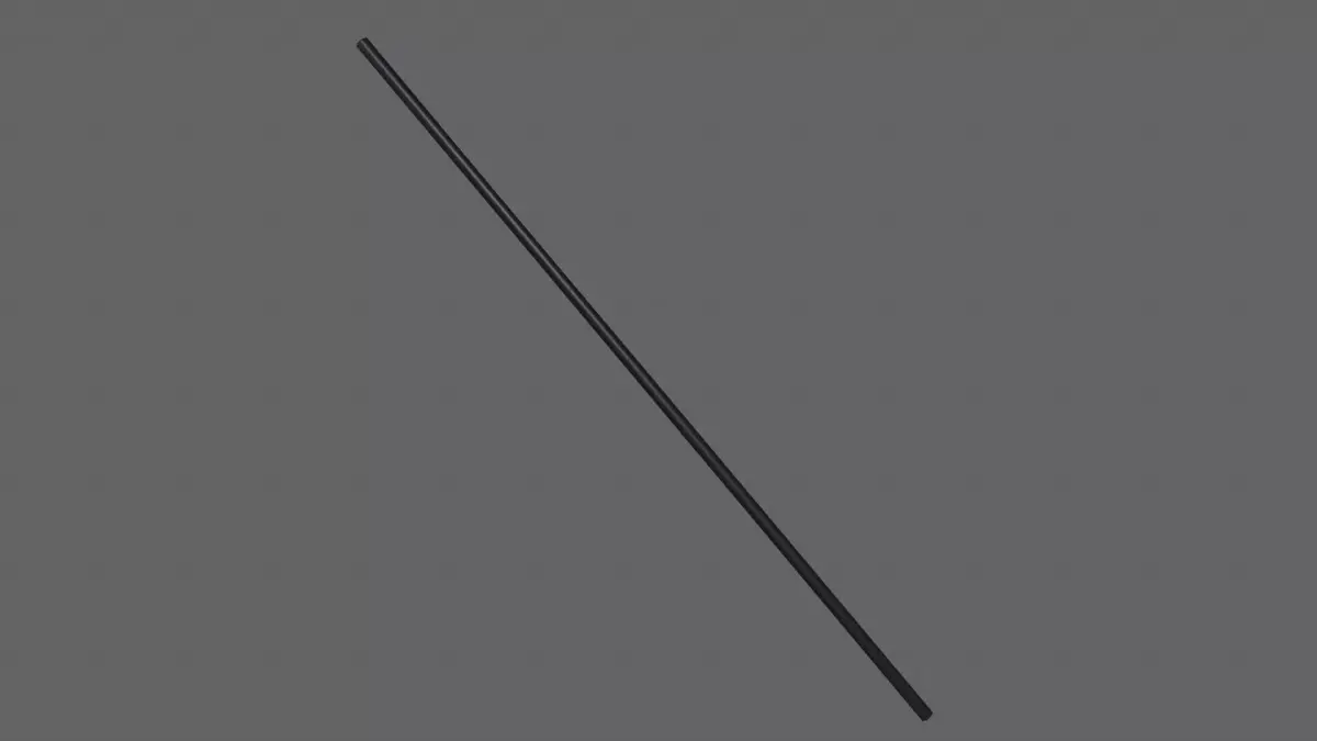 PBR Wushu Stick Black Low-poly 3D model