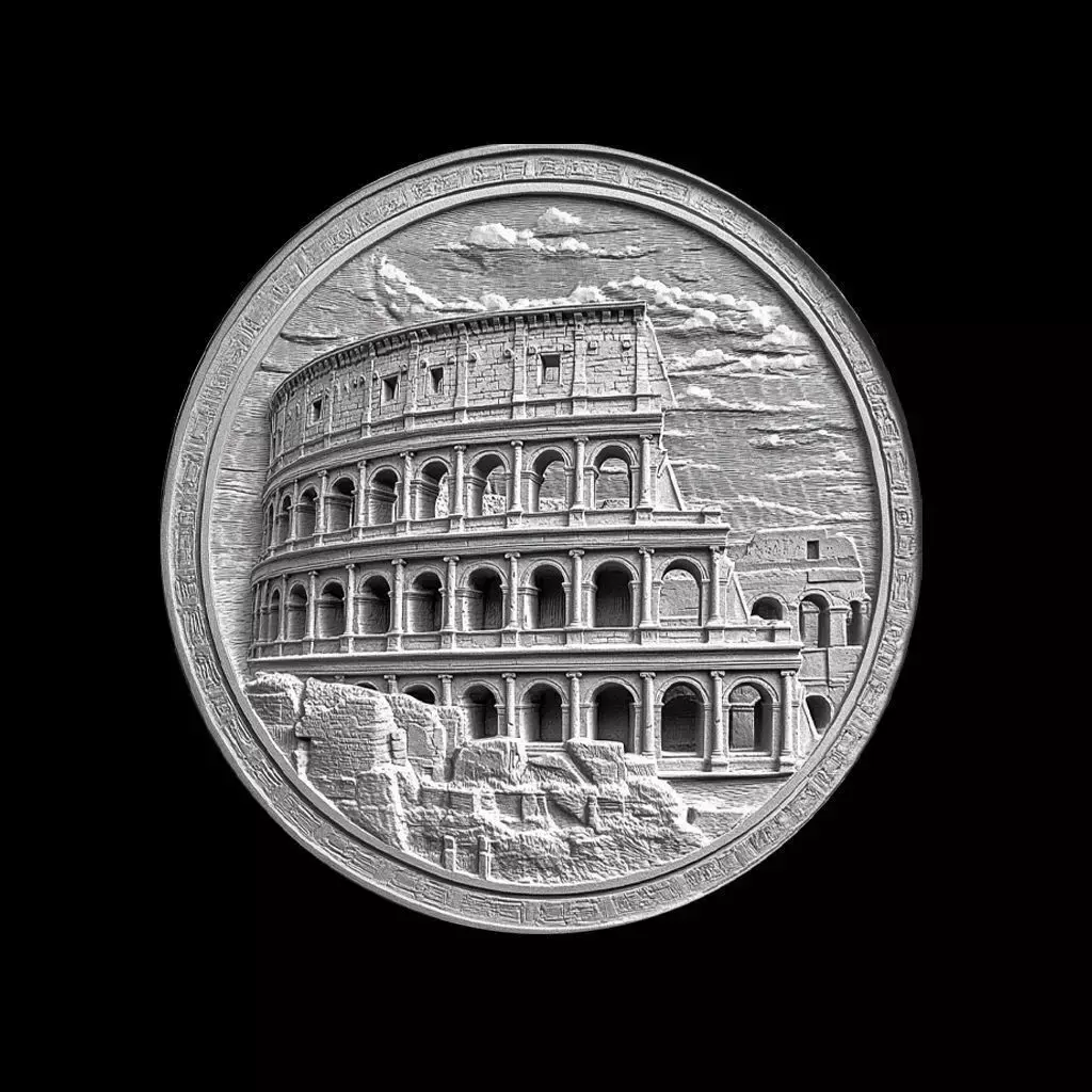 Sculptural Relief Emblem of the Roman Colosseum 3D print model purchase