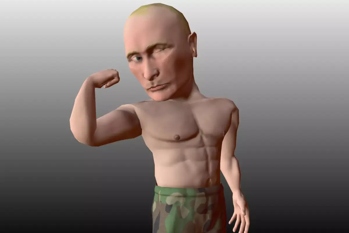 Putin 3D caricature low poly  Low-poly 3D model
