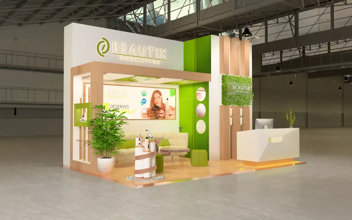 elegant exhibition cosmetic booth 3D model