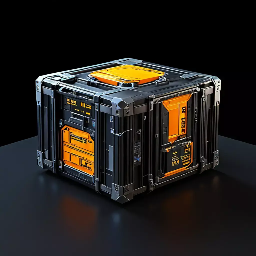 SciFi Cargo Container Game Asset Low-poly 3D model