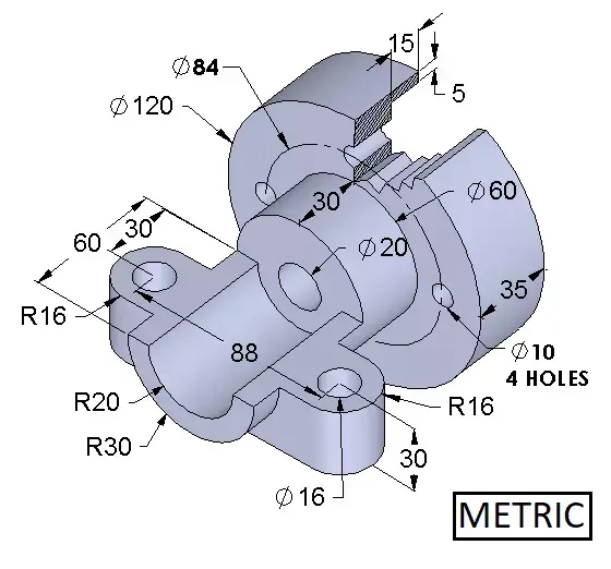 Random mechanical part Free 3D print model