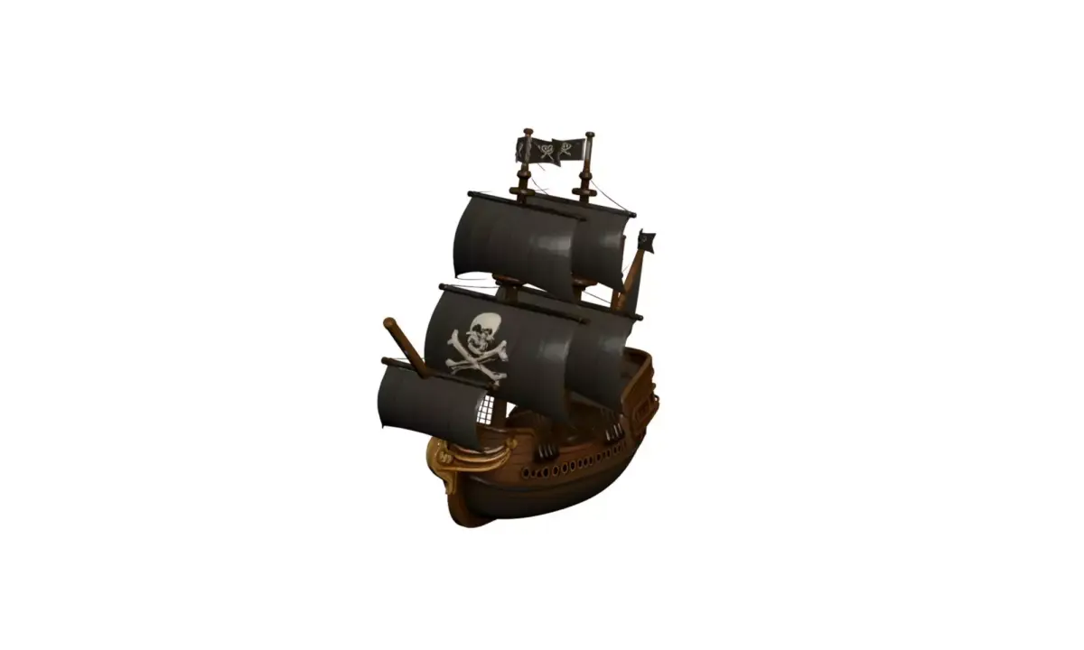 Black Galleon Ship 3D Model Realistic Historical Sailing Vessel 3D model
