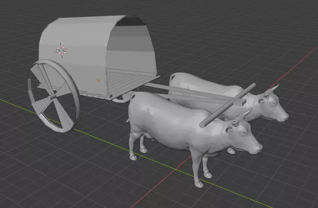 Bullock-cart ox cart Free 3D model