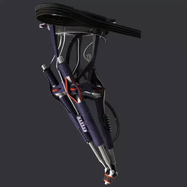 Trimaniple robotic arm animated 3D model