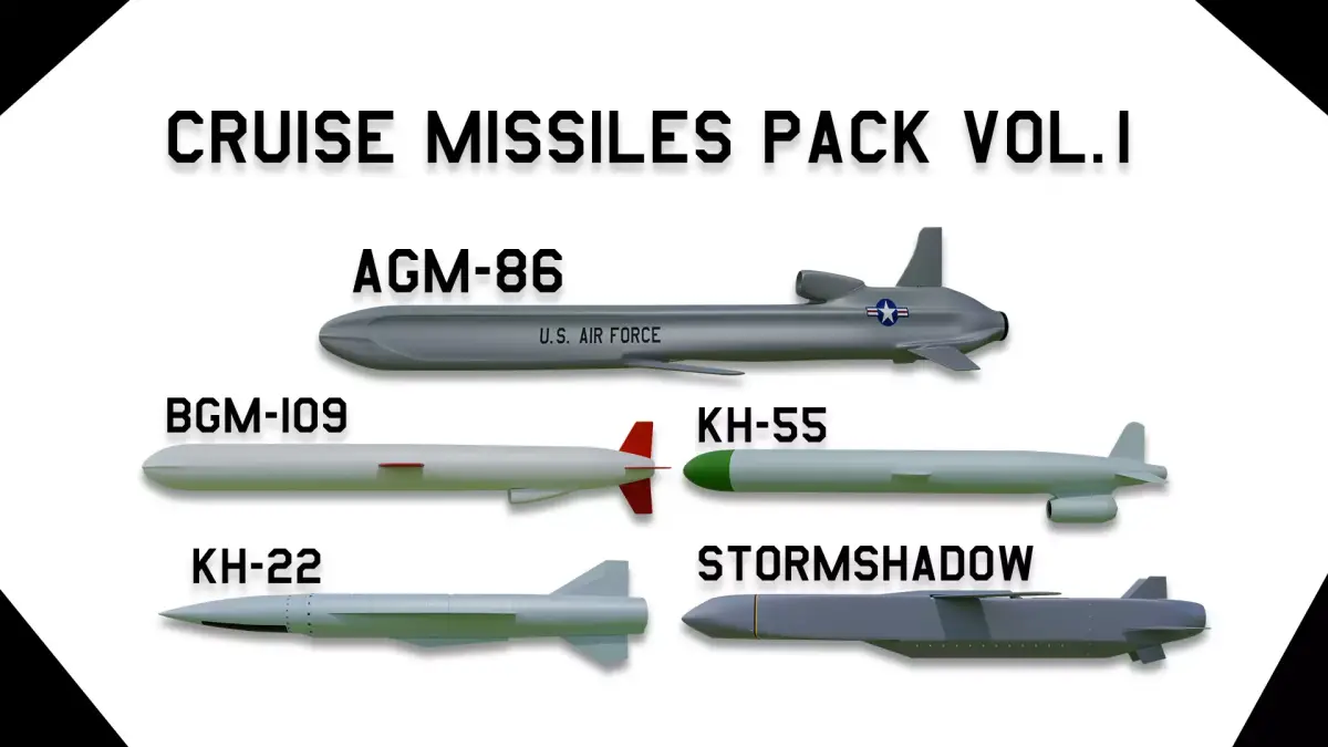 Ultimate Cruise Missiles Pack Vol 1 Low-poly 3D model