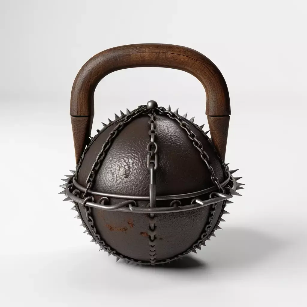 Dark Fantasy Spiked Kettlebell 3D model