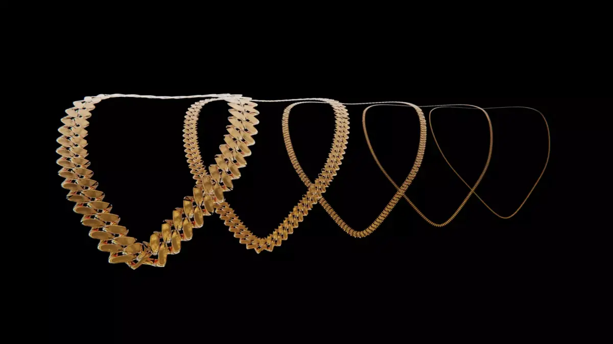 Low Poly Chains - 5 Pack Low-poly 3D model