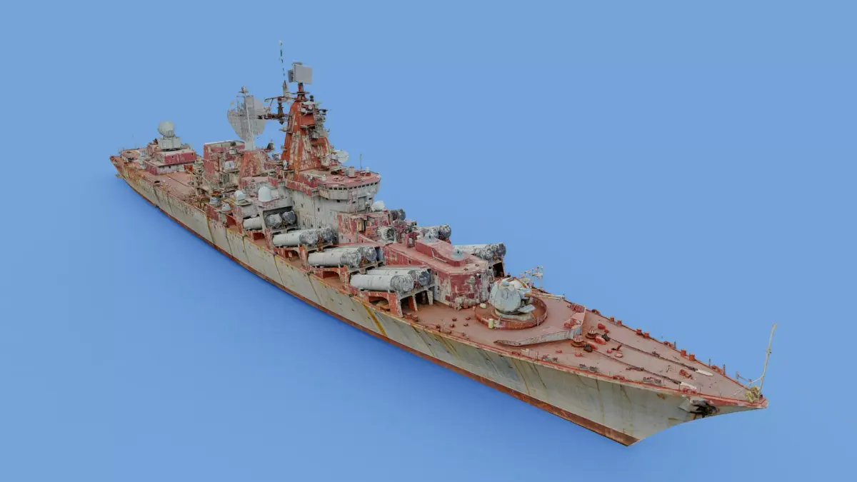 Cruiser Ukraina Ukraine - copy of Moskva Moskow ship - real scan 3D model
