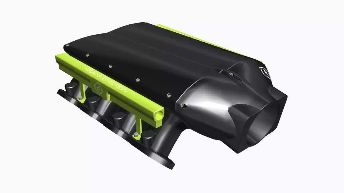 Frankenstein Low Pro billet intake manifold Low-poly 3D model