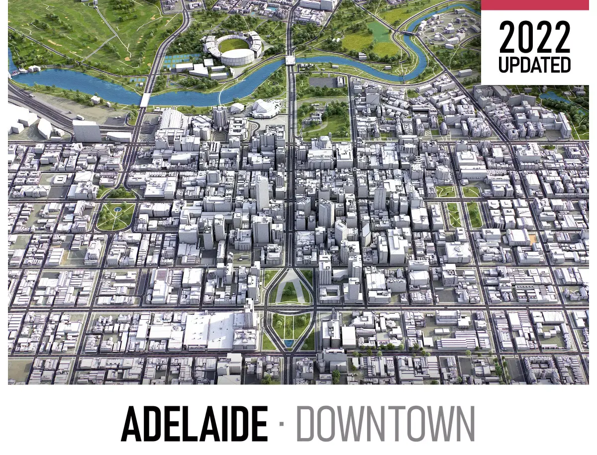 Adelaide Low-poly 3D model