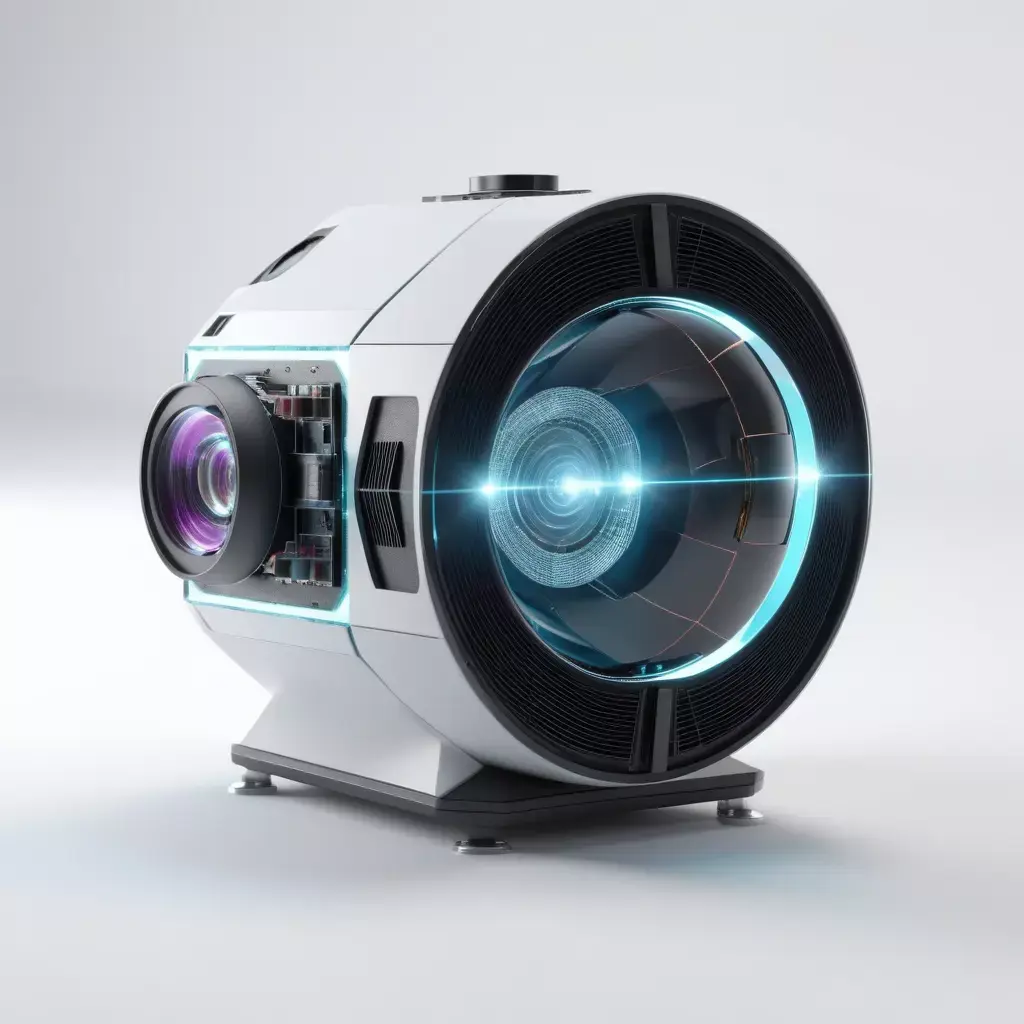 Futuristic Holographic Projector with Cracked Lens 3D model