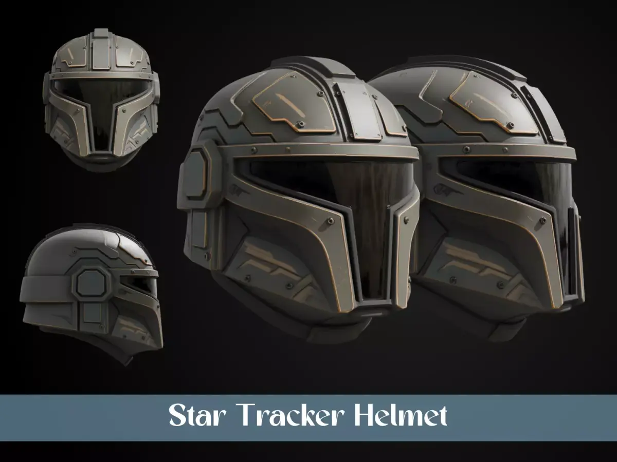 Stylized Interstellar Bounty Hunter Helmet - Star Tracker 3D print model