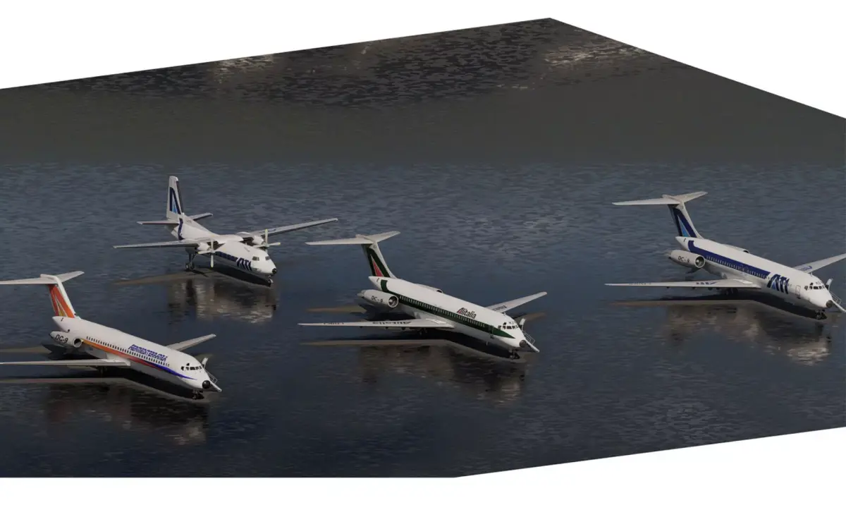 ALITALIA DC-9 32  Fokker Friendship f27  3D model