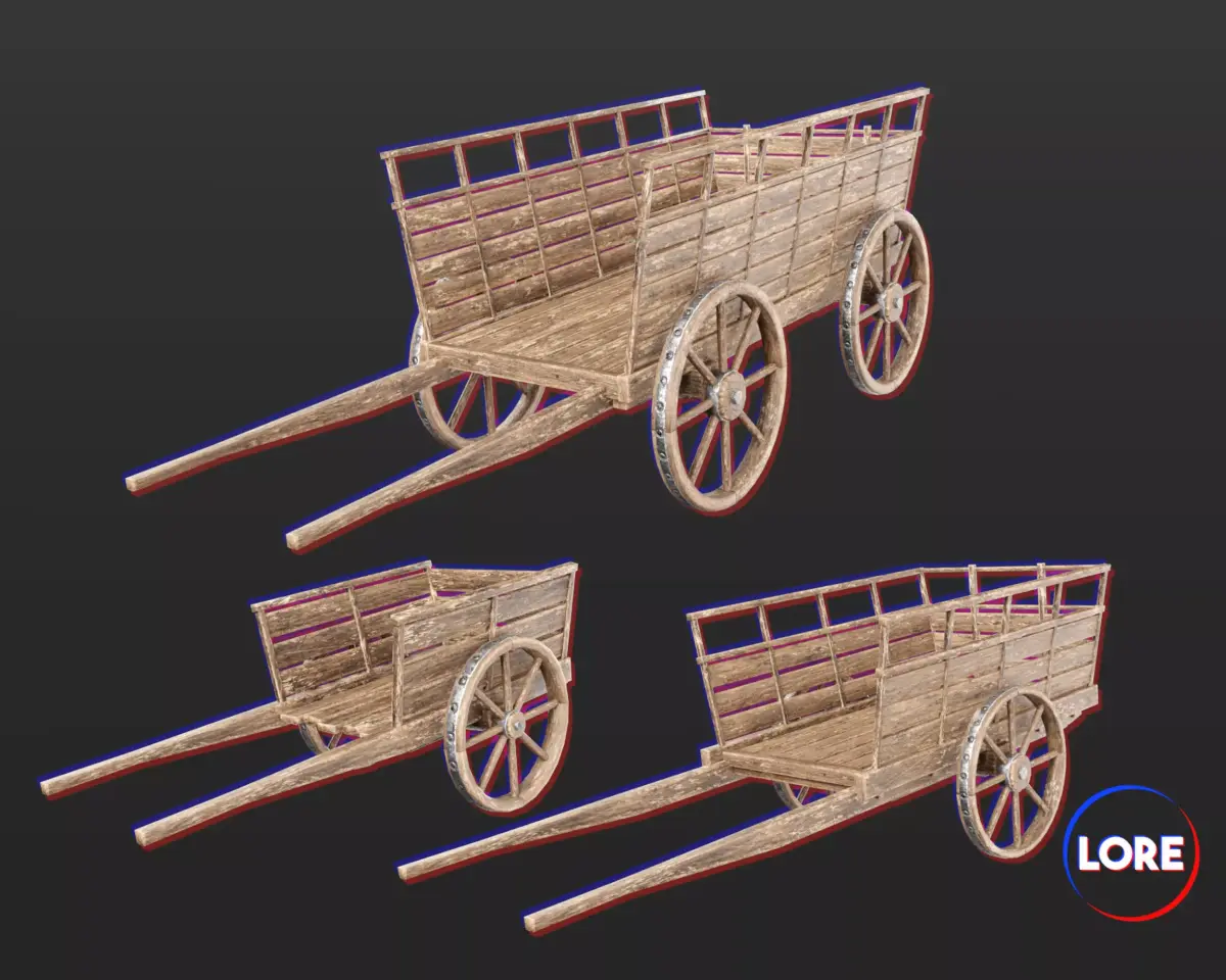 Medieval Collection Transport Carts 3D Model Pack