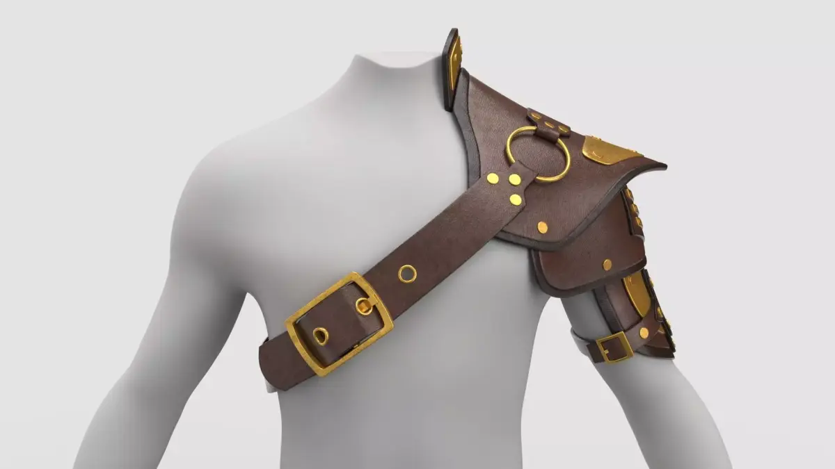 Male Leather Pauldron 3D model