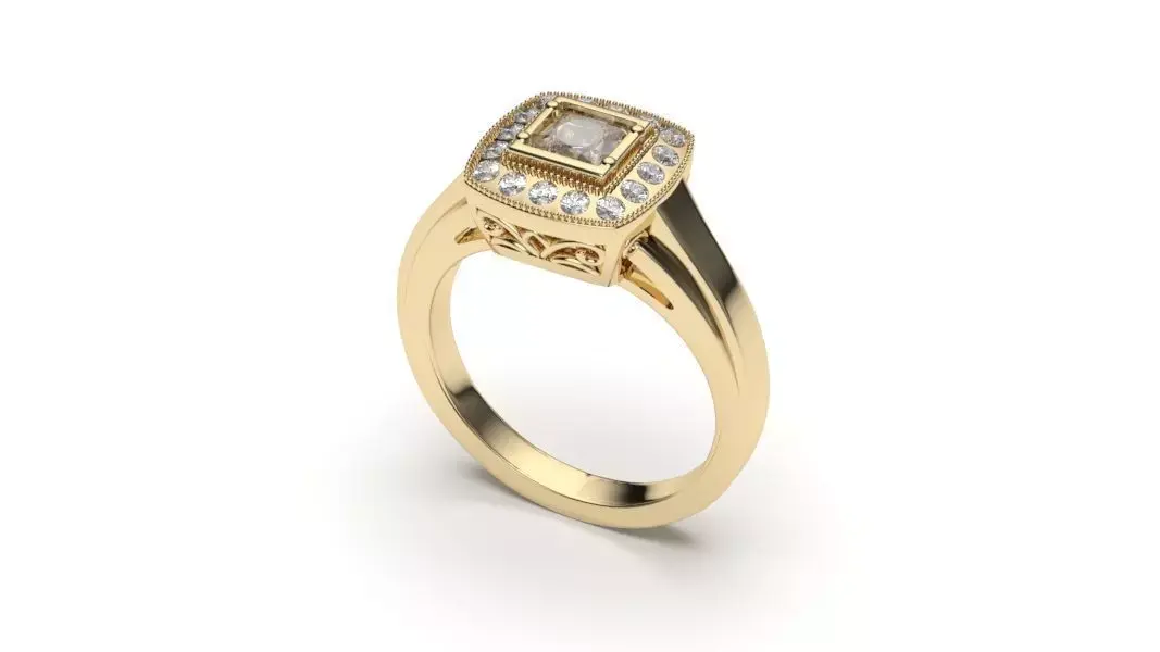 solitaire with ring sizes  8 part S130 3D print model