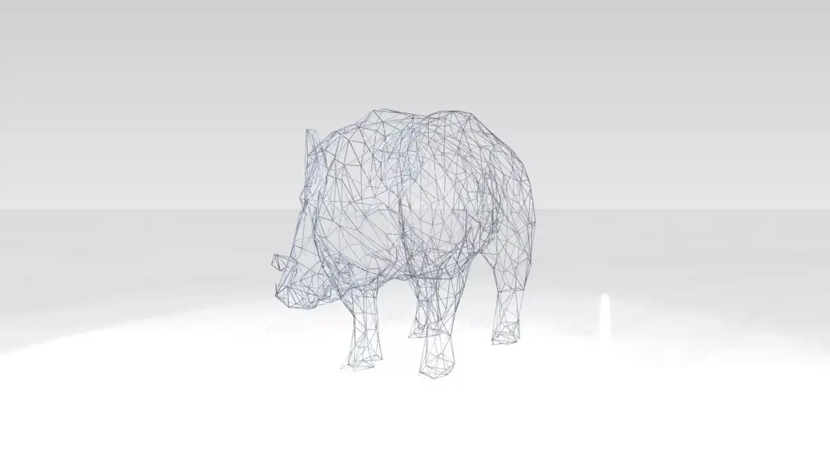 Wildboar Wireframe 3D model