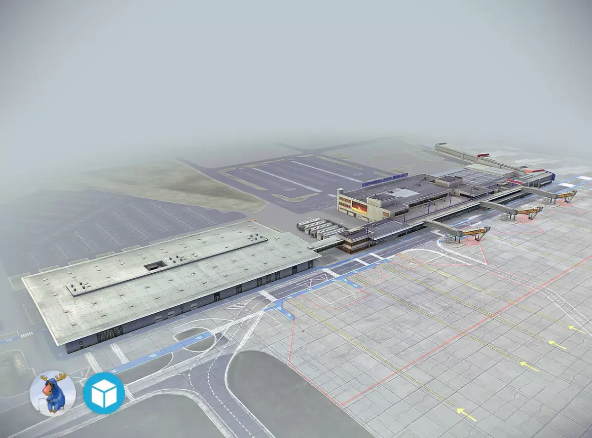 Airport Terminal Schonefeld EDDB  Low-poly 3D model