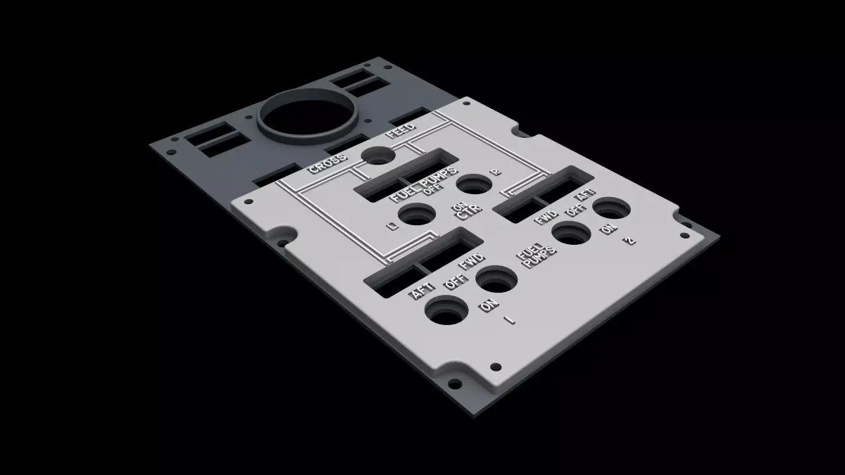 BOEING 737 OVERHEAD - FUEL PANEL 3D print model