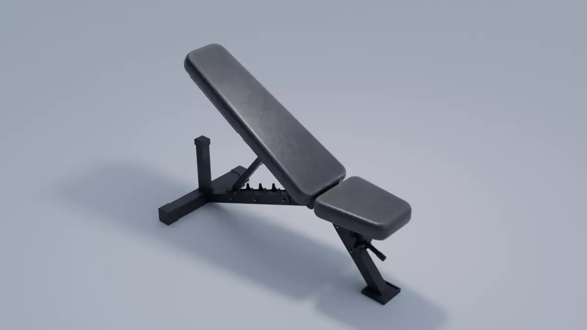 Weight Bench 4K and 2K Textures Low-poly 3D model