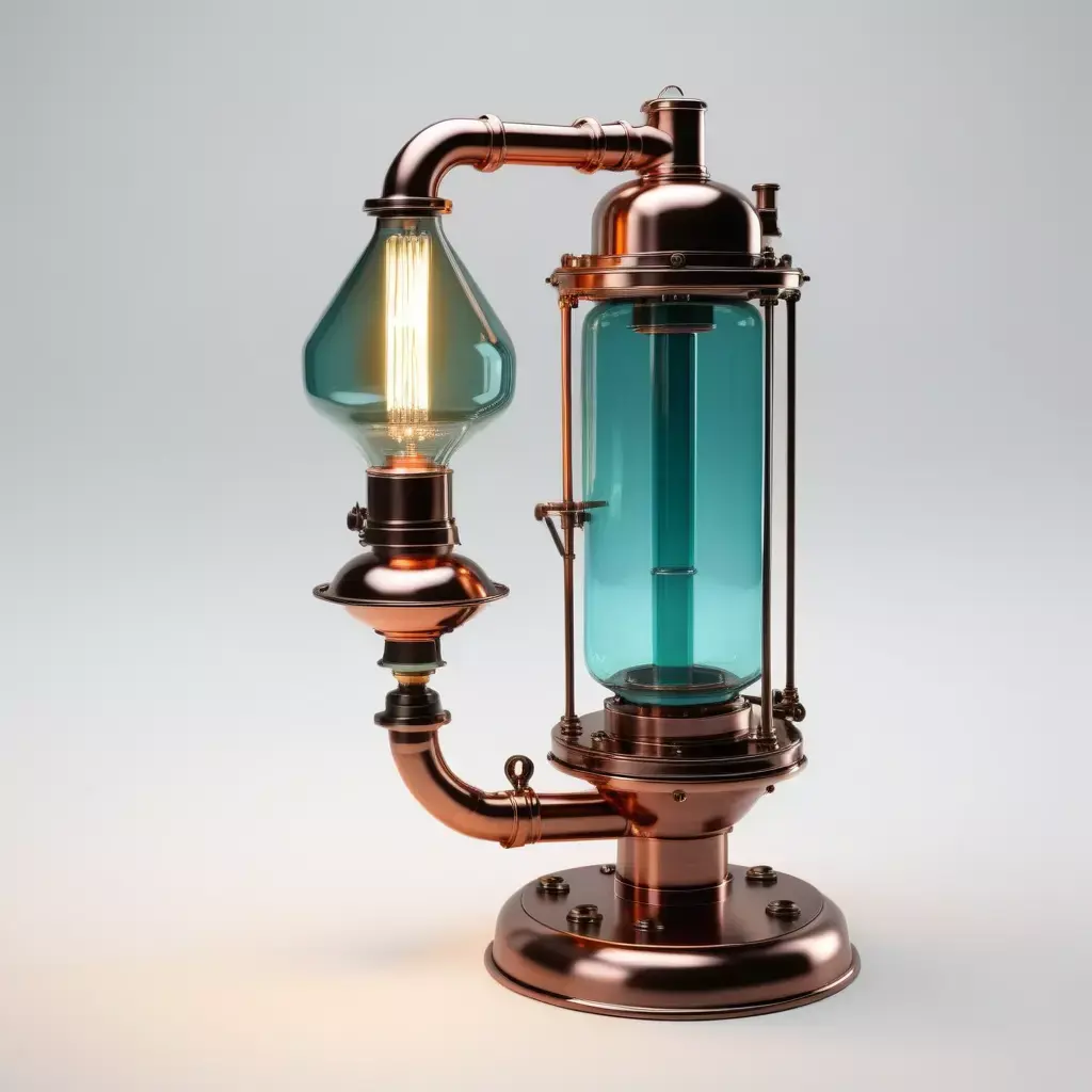 Steampunk Alchemist Industrial Desk Lamp 3D model