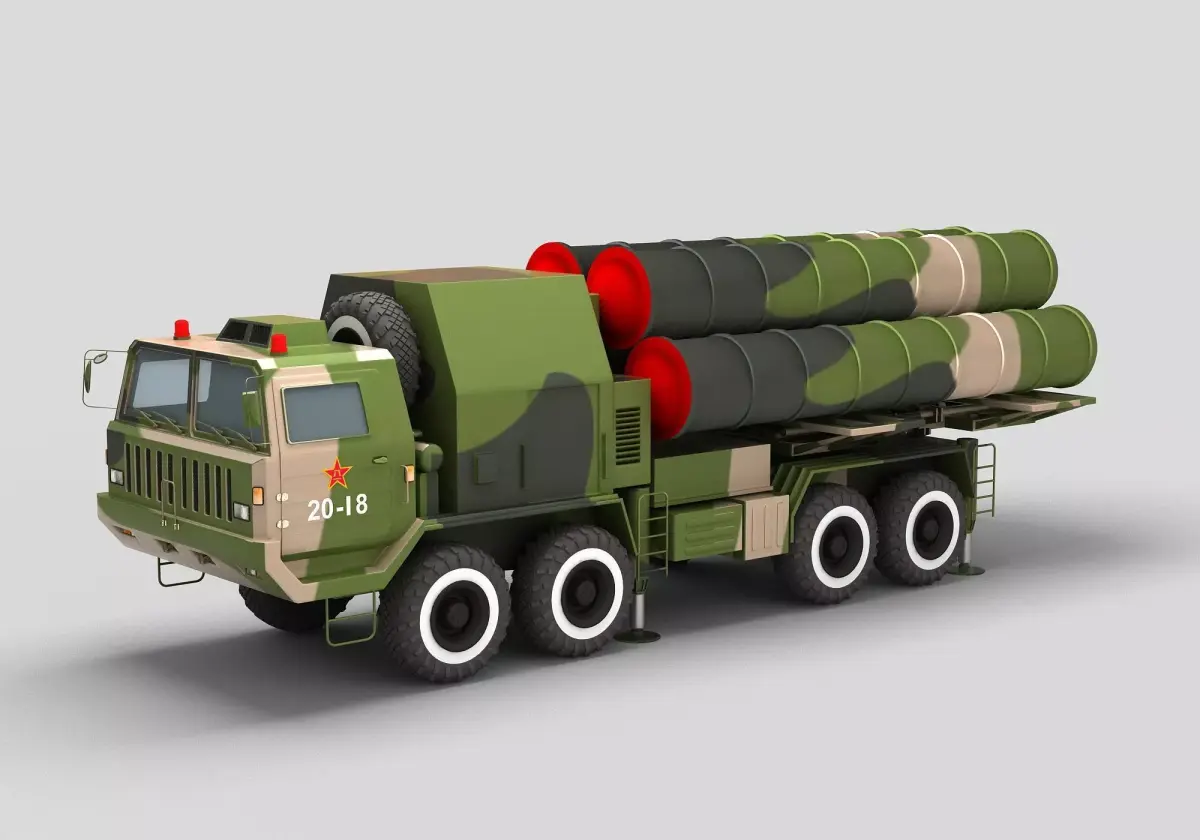 China HQ-9 Anti-aircraft Missiles System 3D model