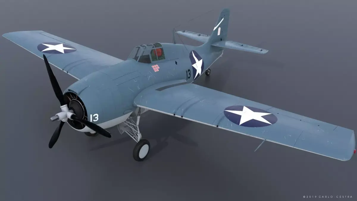 F4F-3 WILDCAT 13 Low-poly 3D model