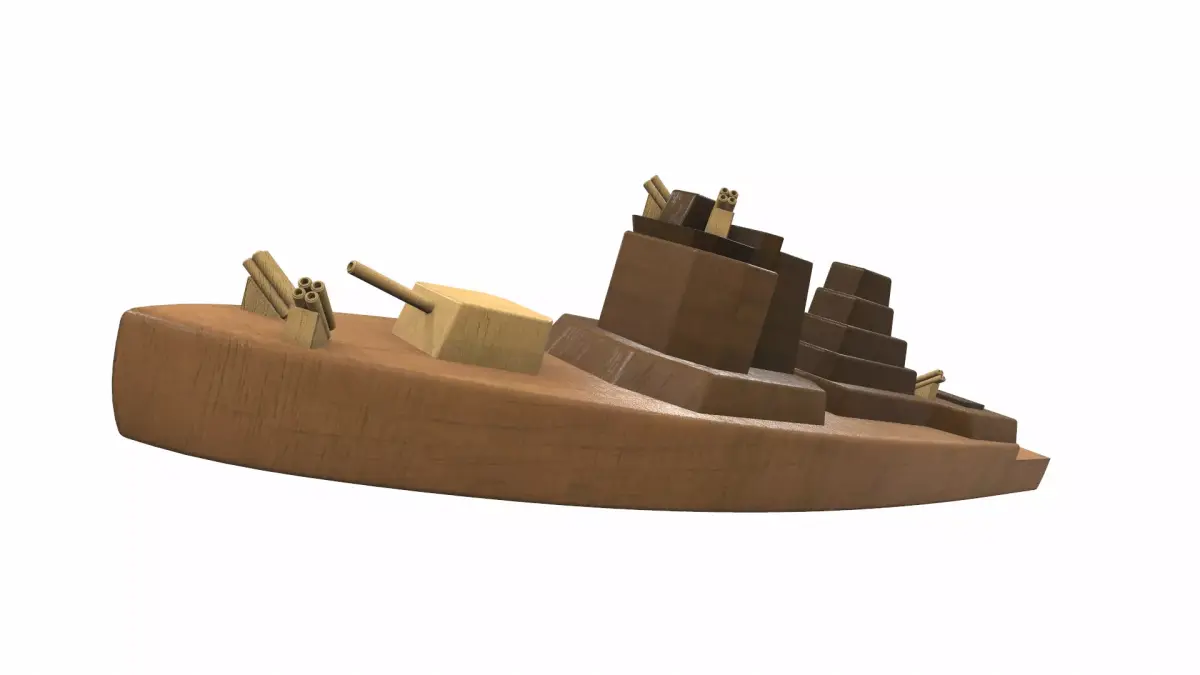 Wooden ship toy 4 Free 3D model