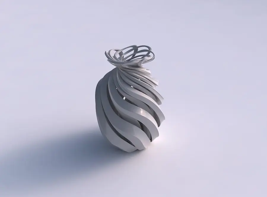 Vase double twiste with sharp edges and squeezed top part wav... 3D print model