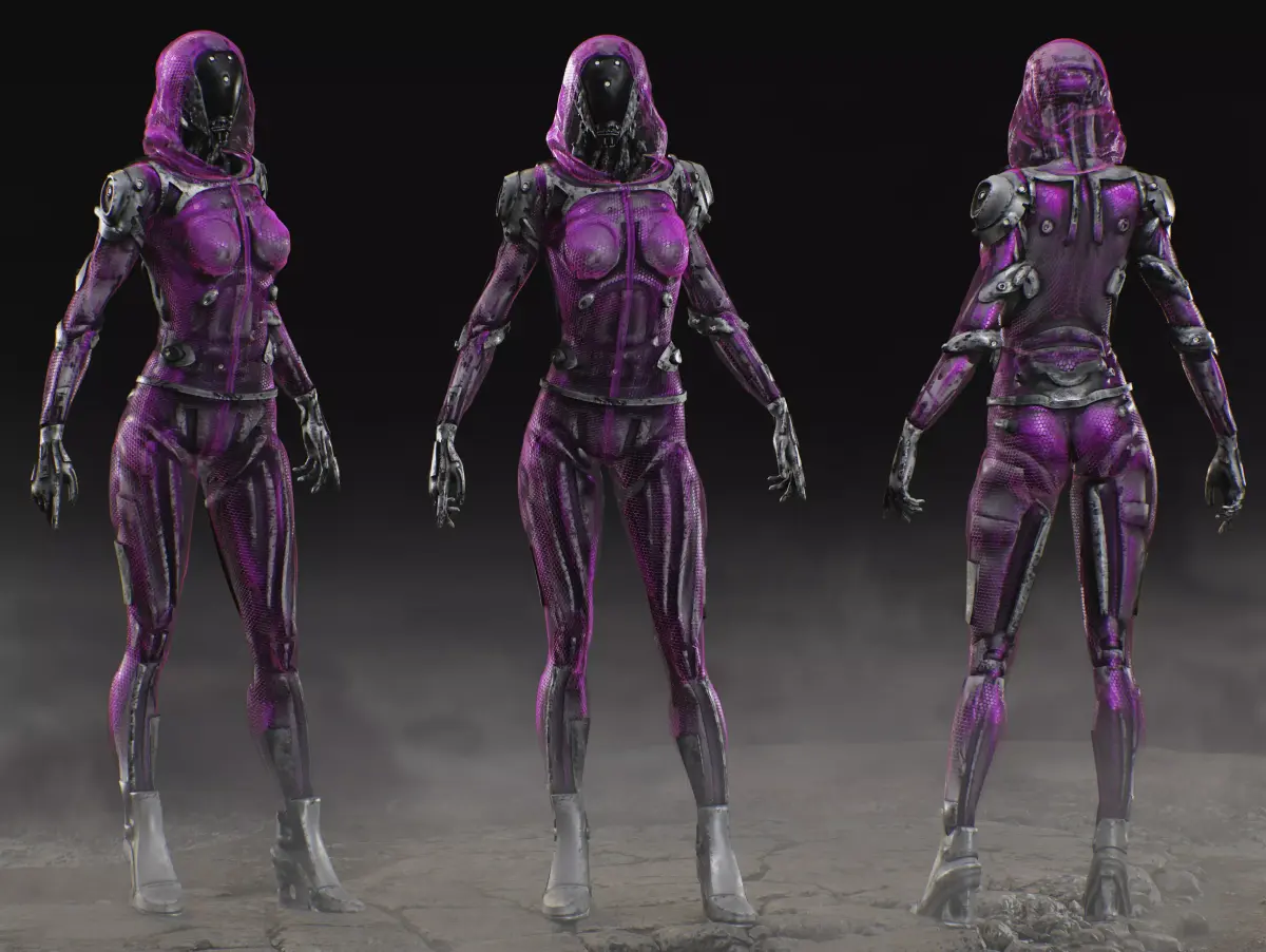 Sci Fi Robot Aurora Low-poly 3D model