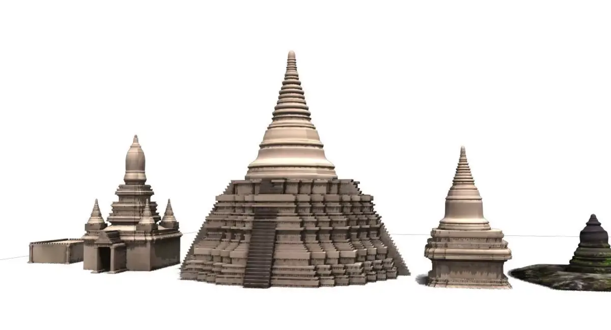 buddha temple collection 3D model
