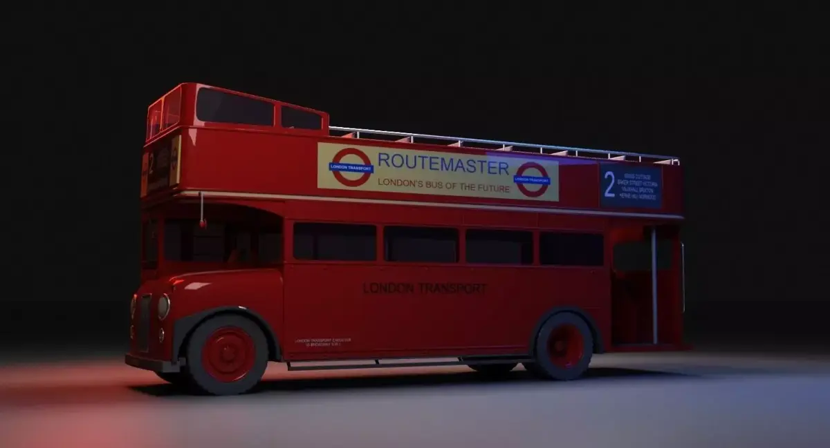 London Bus Open Top 3D model