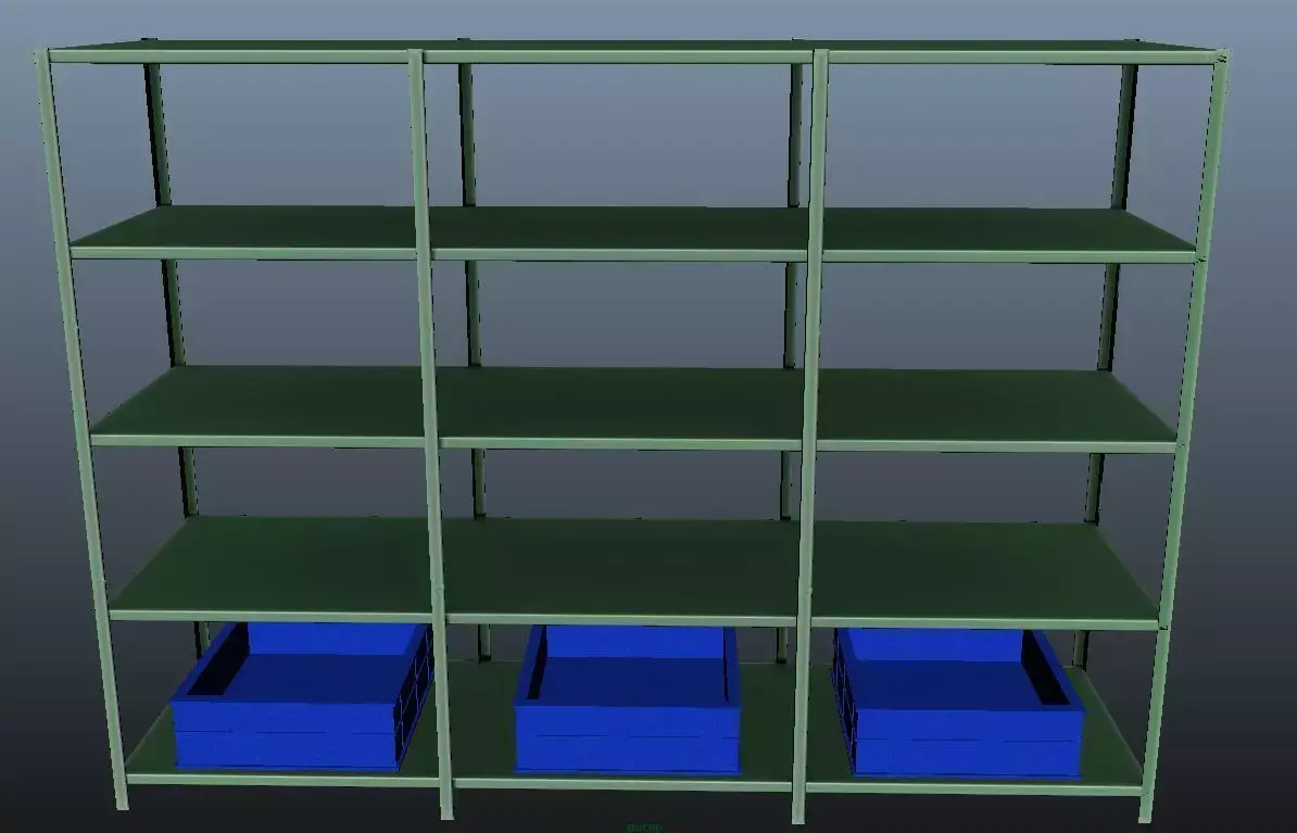 Industrial racks Low-poly 3D model