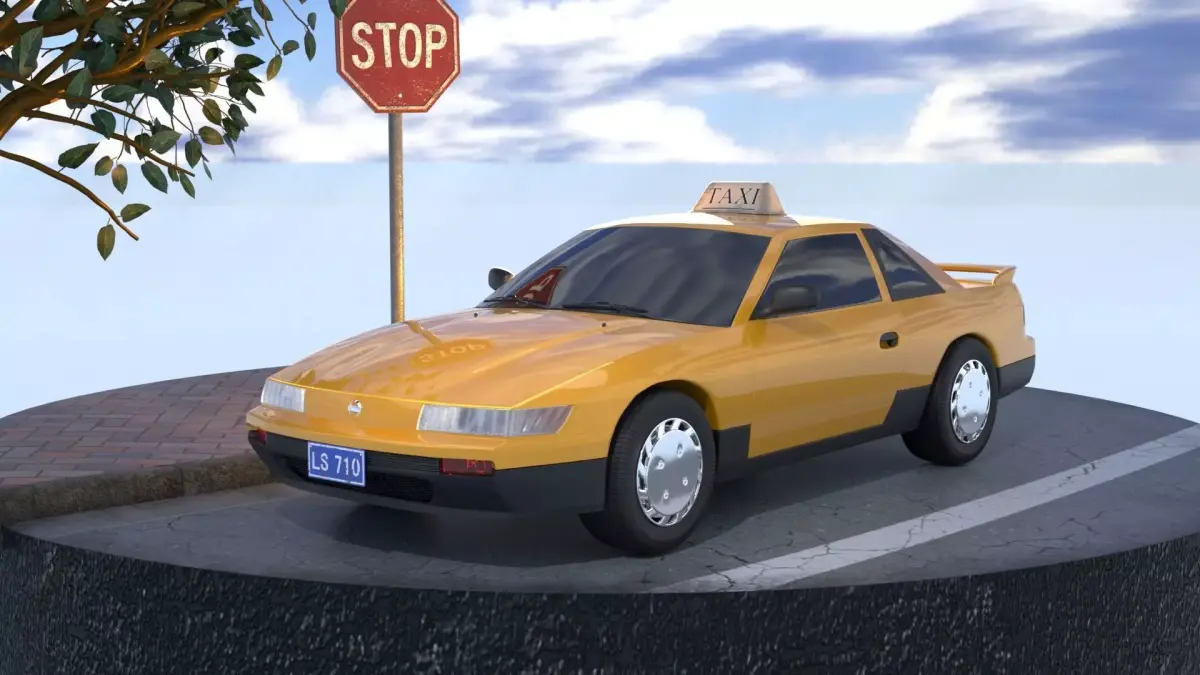 Nissan Silvia Newyork Taxi Car Uber Didi Japan racing coupe 3D model