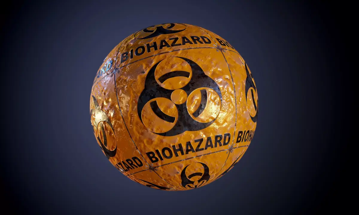 Metal Yellow Biohazard Sign Sci-Fi Seamless PBR Texture Texture