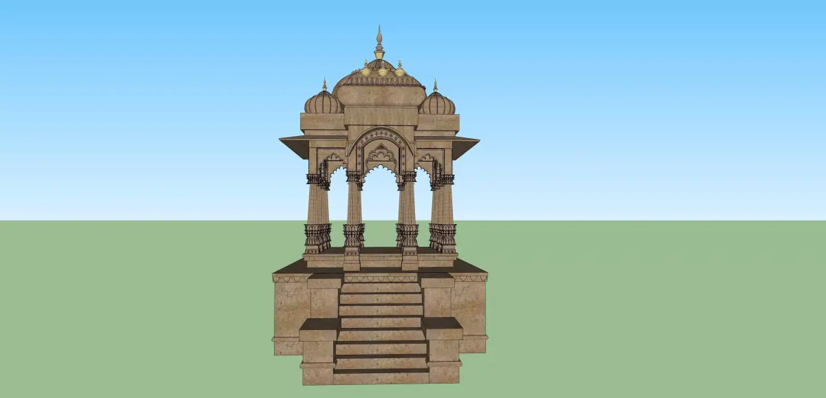 indian jodhpuri stone chatri temple 3D model order