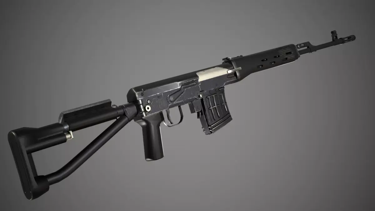 SVD-S sniper Low-poly 3D model