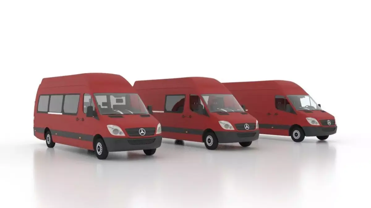Mercedes Benz Sprinter L4H3 2009 Collection EU 3D Model Pack