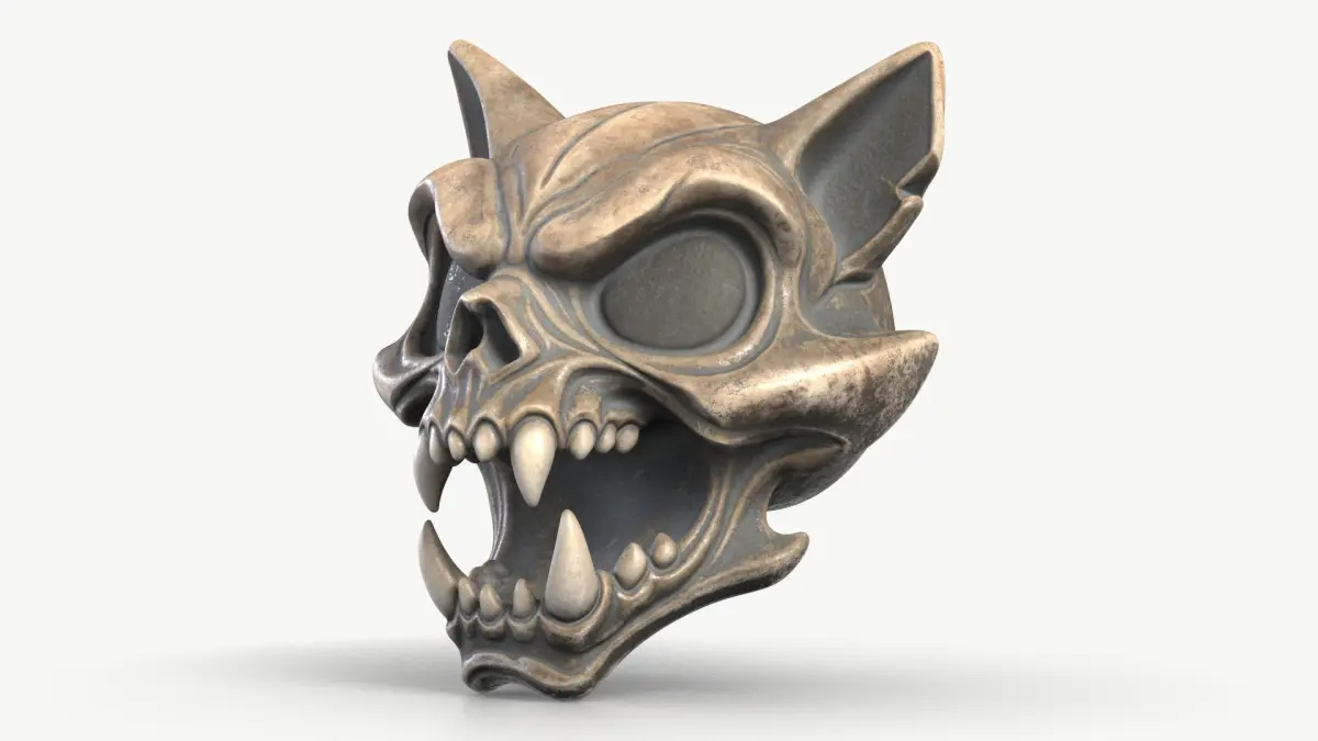 Evil Cat Skull 1 3D model