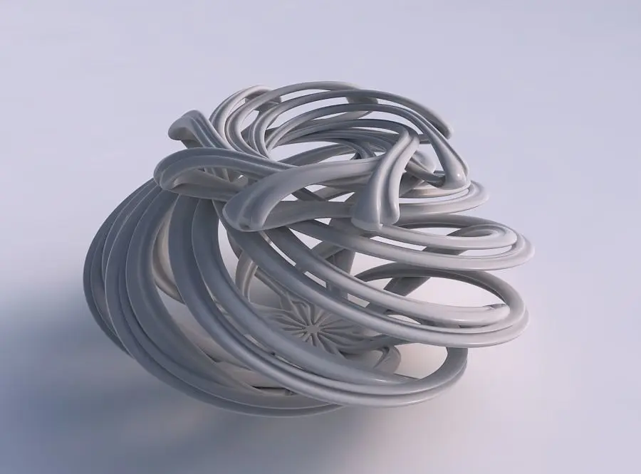 Vase wide creeper twisted with extruded lines and squeezed to... 3D print model
