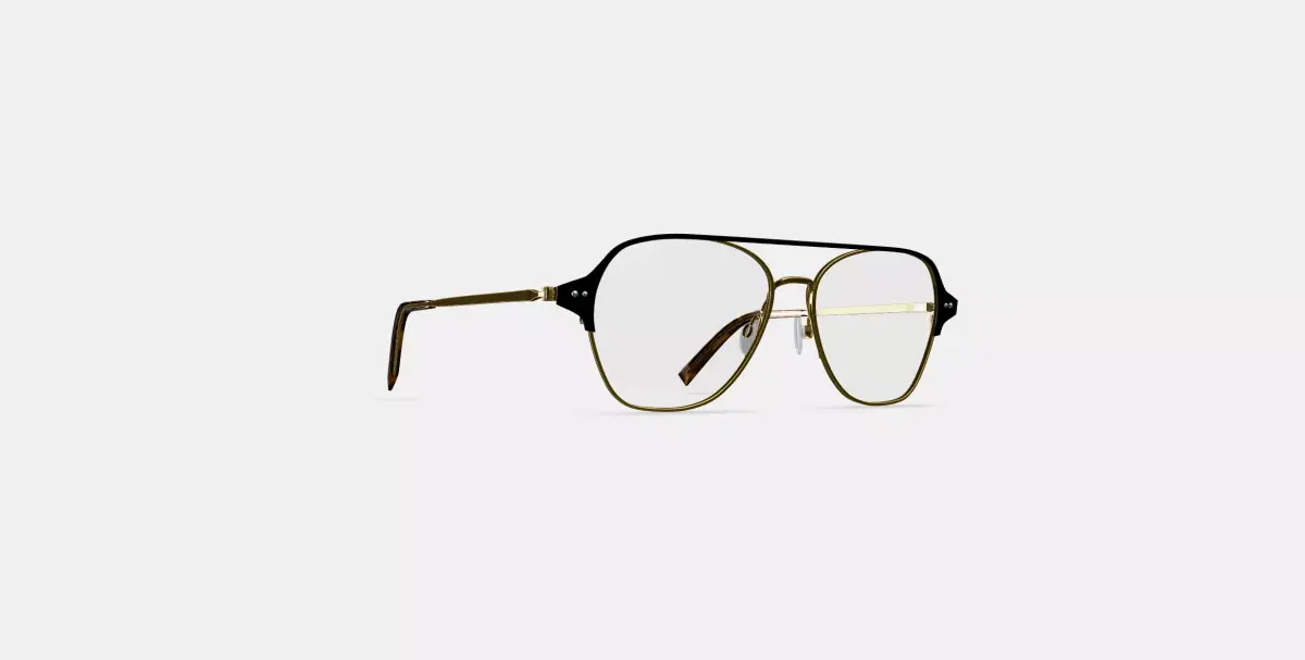Corson Eyeglasses in Jet Black with Polished Gold 3D model purchase