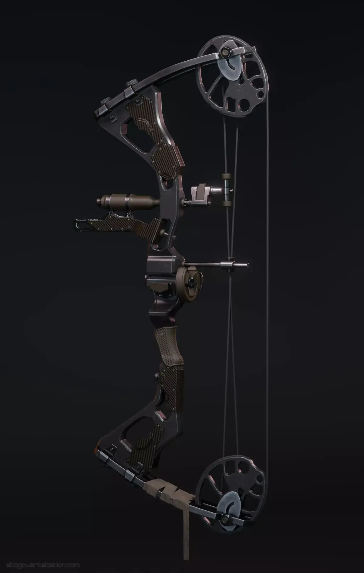 Compound Bow Low-poly 3D model