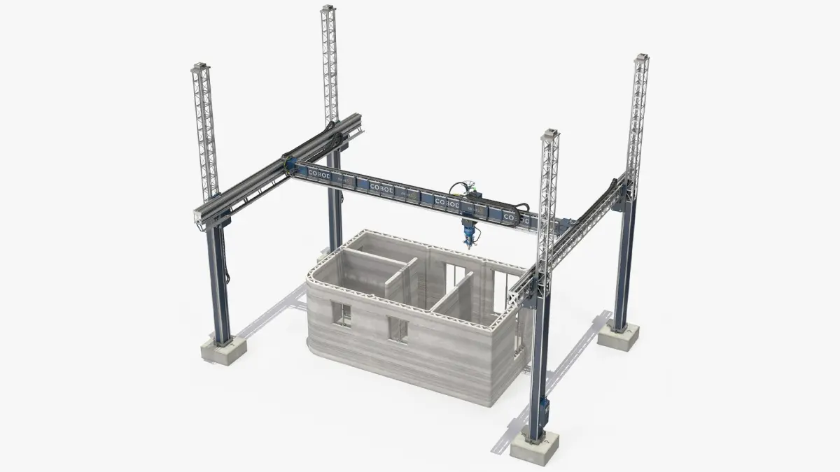 Building Module with Construction Printer 3D model