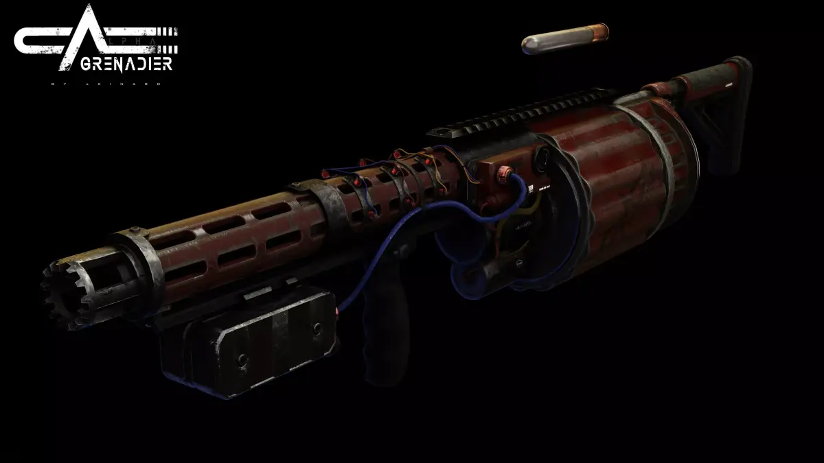 Grenade Launcher Alpha Grenadier Low-poly 3D model