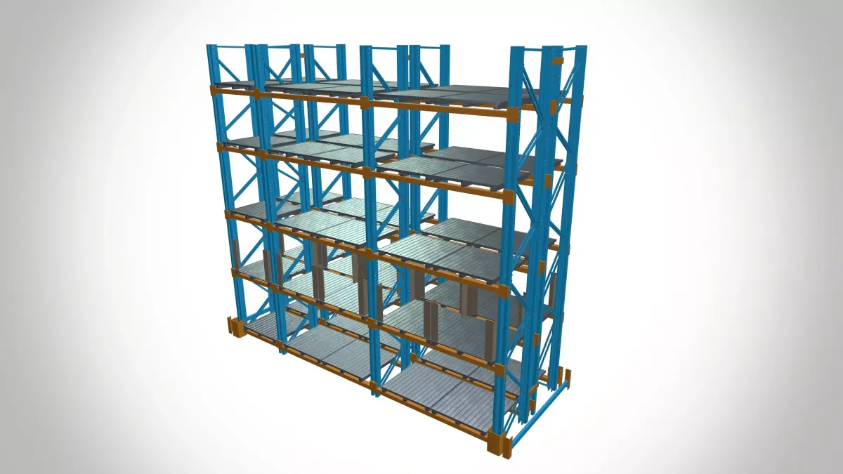 Industrial Storage Rack Warehouse 3D model
