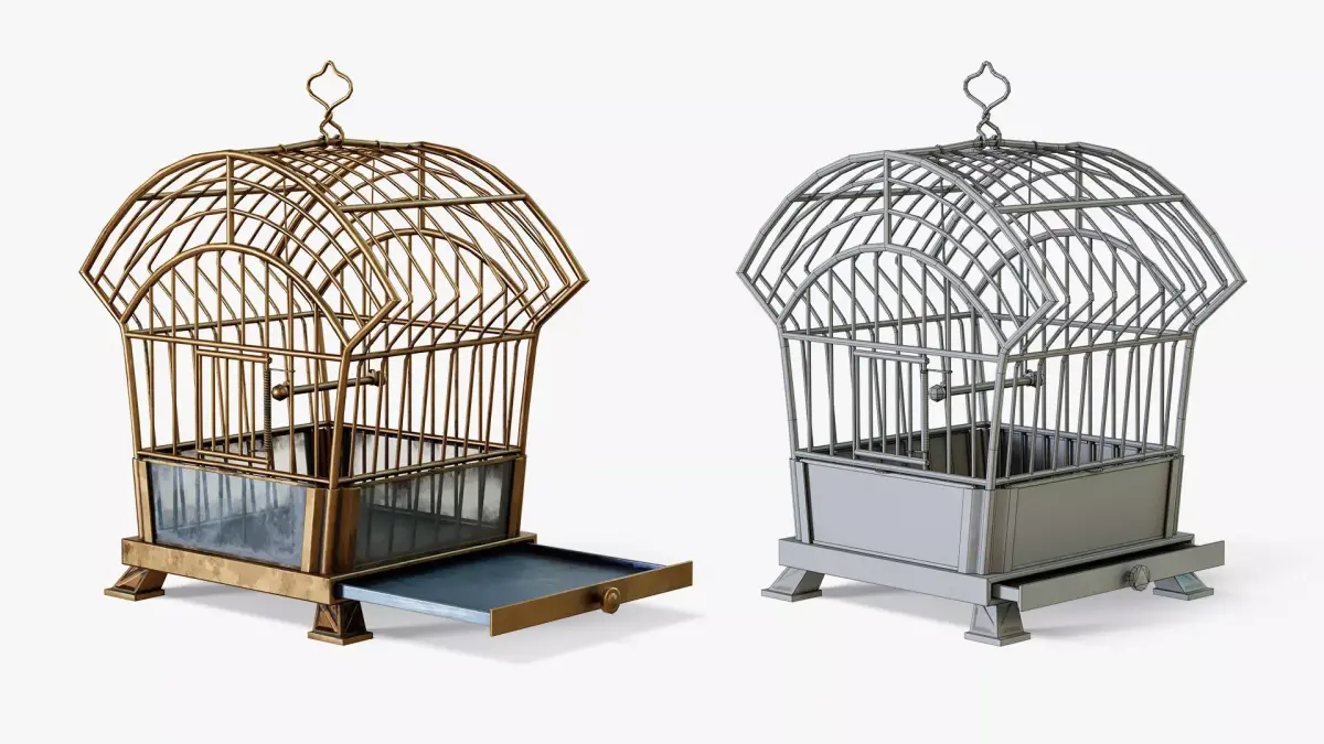 Birdcage Edwardian style Low-poly 3D model